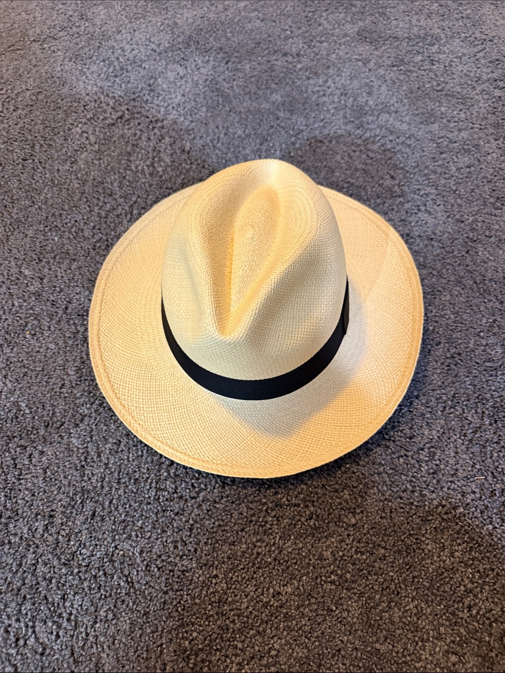 J. Crew Natural Straw Fedora with Black Band